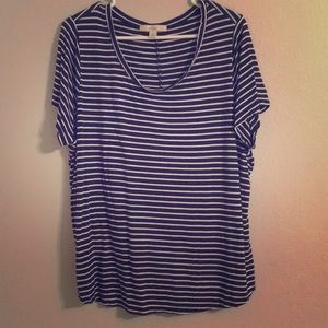 Blue and White Striped T-shirt